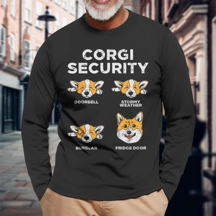 Welsh Corgi Security Animal Pet Dog Lover Owner Long Sleeve T-Shirt Gifts for Old Men