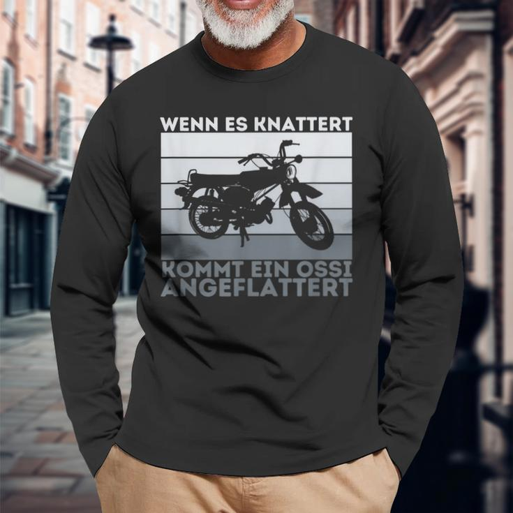 Wenn Es Knattert Simson Ddr Moped Two Stroke S51 Vintage Langarmshirts Geschenke für alte Männer