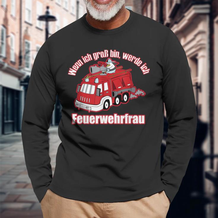 Wenn Ich Groß Bin Werde Ich Feuerwehrfrau Langarmshirts Geschenke für alte Männer