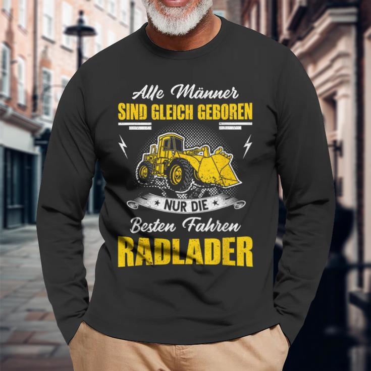 Wheel Loader Slogan Digger Loader Wheel Loader Excavator Langarmshirts Geschenke für alte Männer