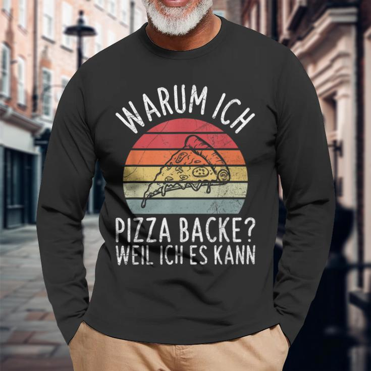 Why Ich Pizza Backe Weil Ich Es Kann Pizza Baker Retro Langarmshirts Geschenke für alte Männer