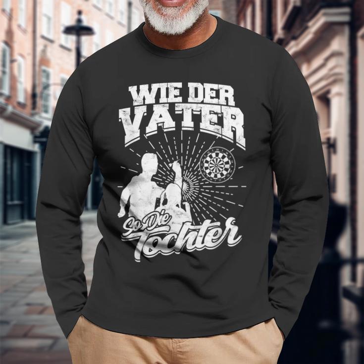 Wie Der Fater So Die Tochter Darts Darts Dart Player Dart S Langarmshirts Geschenke für alte Männer