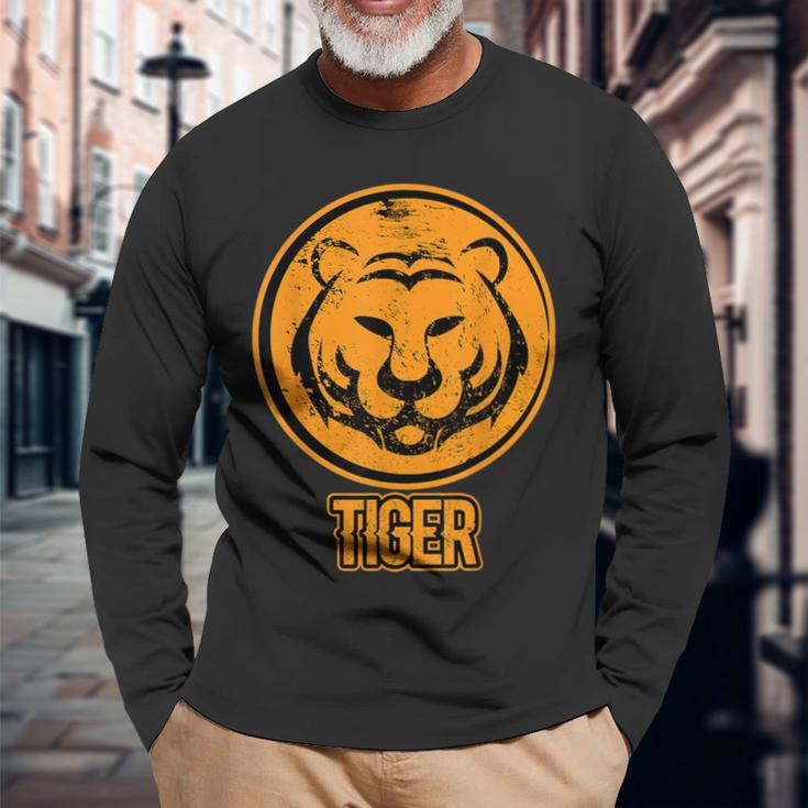 Wildlife Animal Tigercat Sun Tiger Long Sleeve T-Shirt Gifts for Old Men