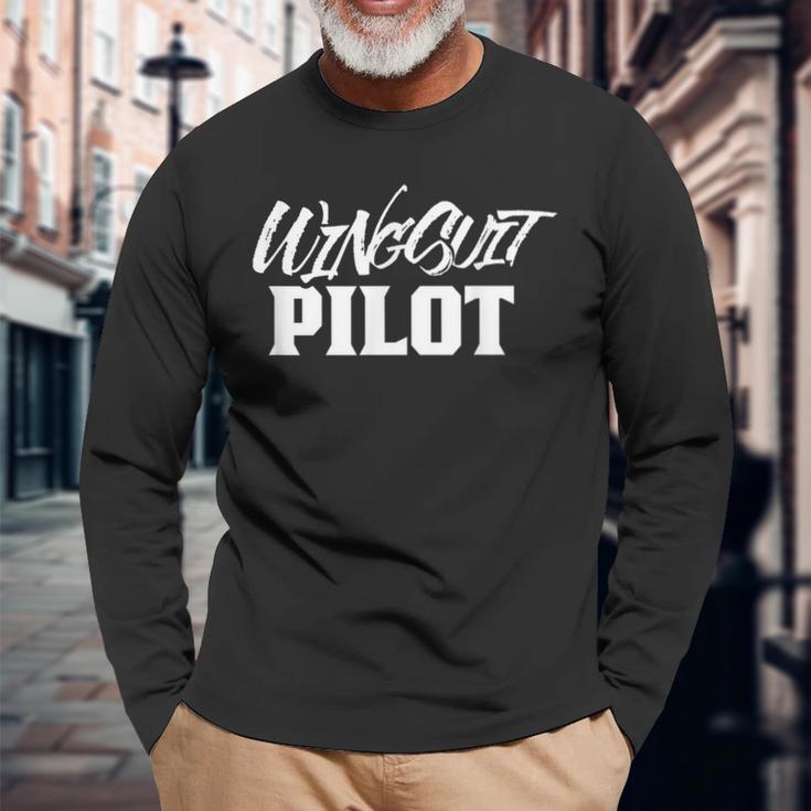 Wingsuit Flying Wingsuiting Wing Suit Pilot Long Sleeve T-Shirt Gifts for Old Men