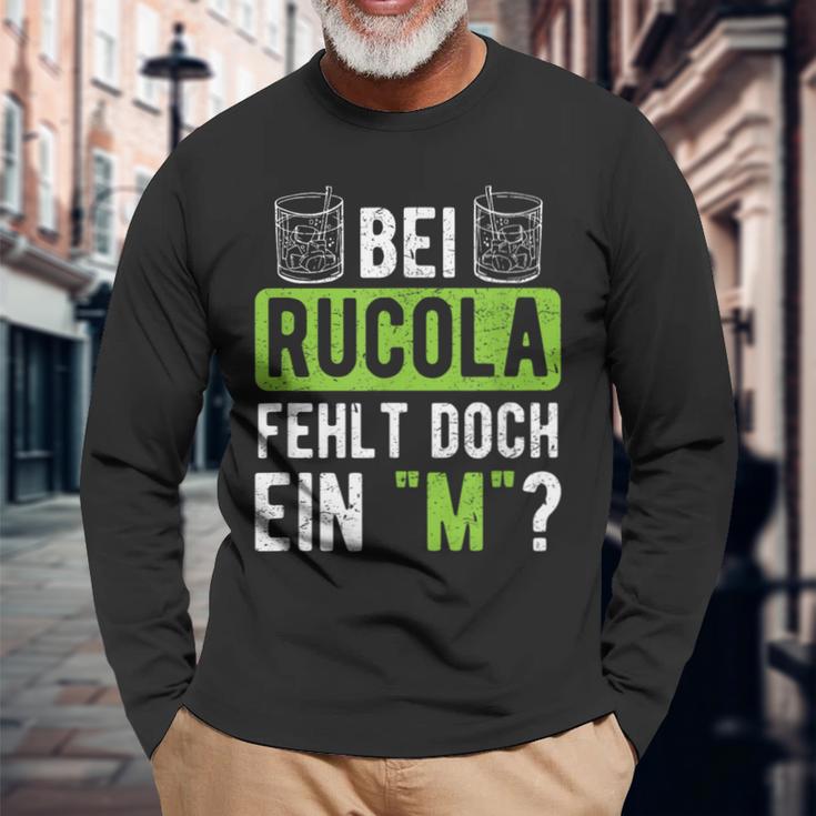 Witziges Spruch Langarmshirts - Fehlt bei Rucola ein M?”, Humorvolles Mode Geschenke für alte Männer