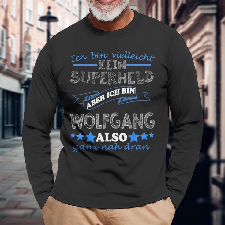 Wolfgang First Name Lettering Boys Langarmshirts Geschenke für alte Männer