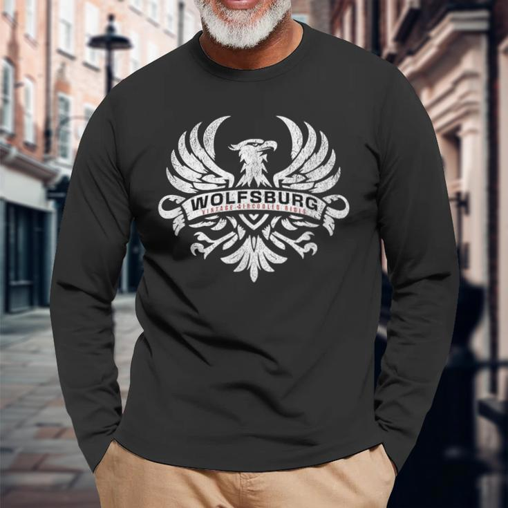 Wolfsburg Deutschland Germany Vintage Air-Cooled Rides Eagle Long Sleeve T-Shirt Gifts for Old Men