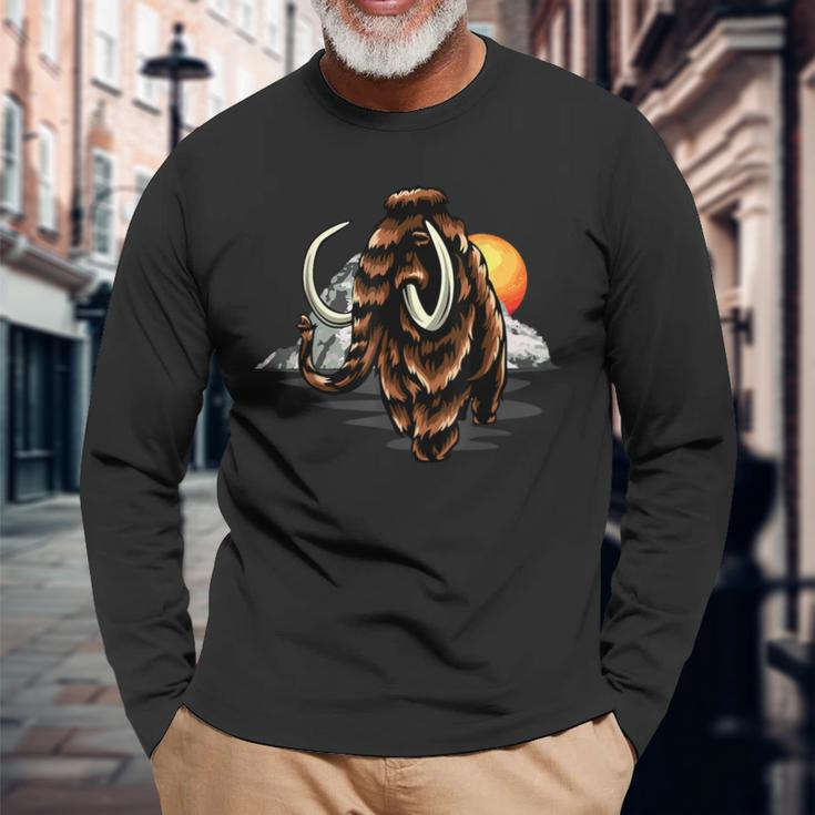 Wooly Mammoth Elephant Prehistoric Animal Pleistocene Long Sleeve T-Shirt Gifts for Old Men