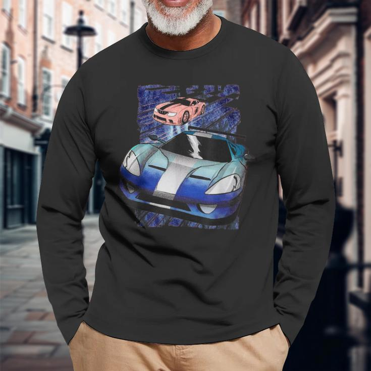 World Of Hot Car Wheels & Hot Car Rims Race Car Graphic Long Sleeve T-Shirt Gifts for Old Men