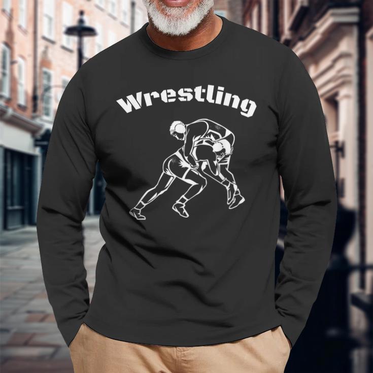 Wrestling Wrestler Ring Ringer Martial Arts Fighter Langarmshirts Geschenke für alte Männer