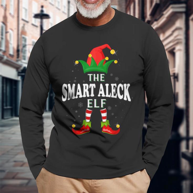 Xmas Smart Aleck Elf Family Matching Christmas Pajama Long Sleeve T-Shirt Gifts for Old Men