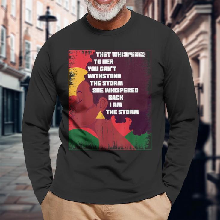 They Whispered To Her You Cannot Withstand I Am The Storm Long Sleeve T-Shirt Gifts for Old Men