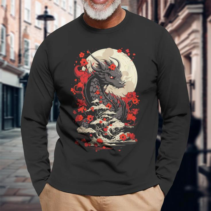 Year Of The Dragon Zodiac Lunar New Year 2024 Long Sleeve T-Shirt Gifts for Old Men