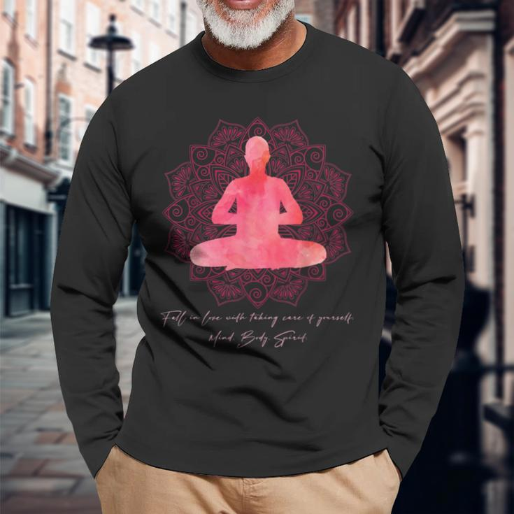 Yoga Meditation Spirit Lifestyle Body Love Relaxation Zen Long Sleeve T-Shirt Gifts for Old Men