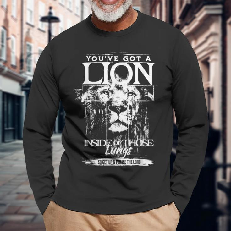 You've Got A Lion Inside Of Those Lungs Long Sleeve T-Shirt Gifts for Old Men