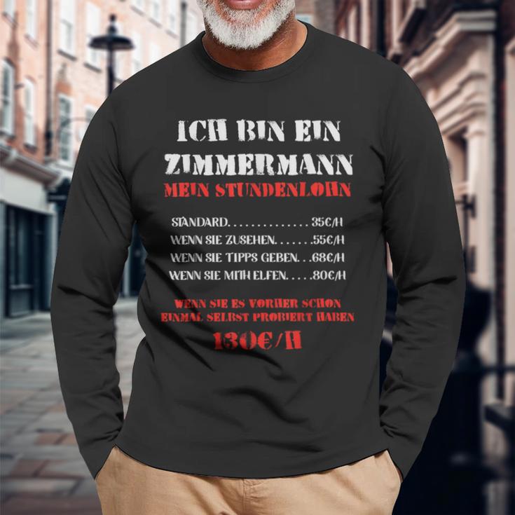 Zimmermann Stundeloohn Happy Hours Langarmshirts Geschenke für alte Männer