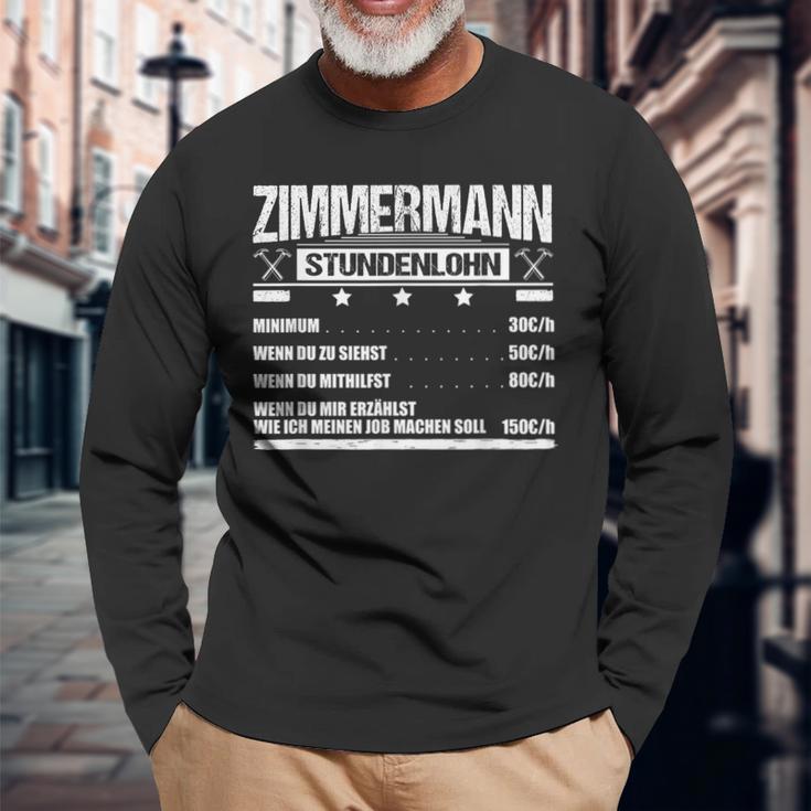 Zimmermann Stundenlohn Geselle Zimmerner Meister Gehalt Langarmshirts Geschenke für alte Männer