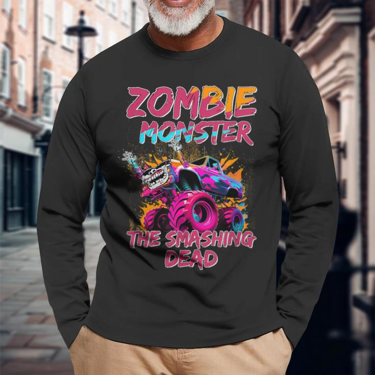 Zombie Monster Truck The Smashing Dead Long Sleeve T-Shirt Gifts for Old Men