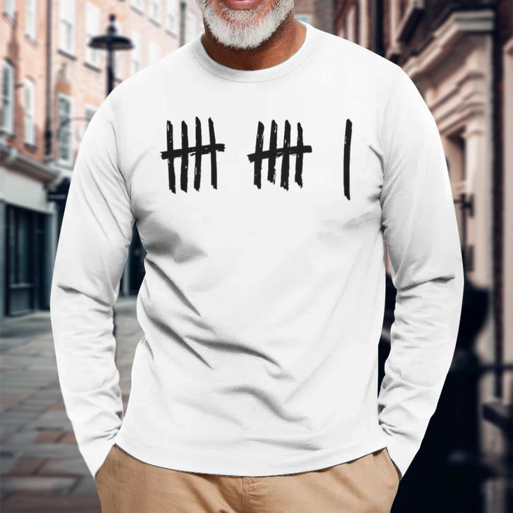 11Th Birthday Outfit 11 Years Old Tally Marks Anniversary Long Sleeve T-Shirt Gifts for Old Men