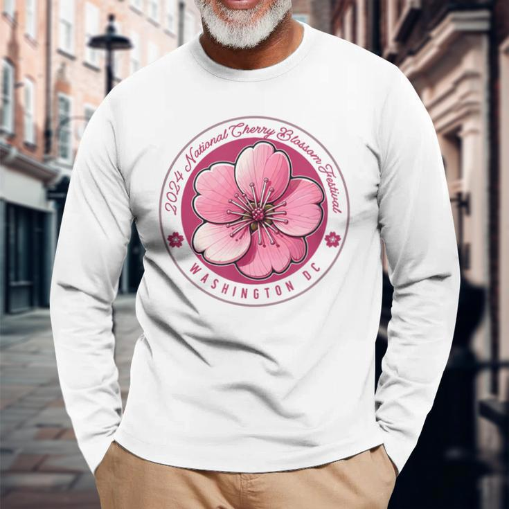 2024 Cherry Blossom Festival Washington Dc Souvenir Long Sleeve T-Shirt Gifts for Old Men