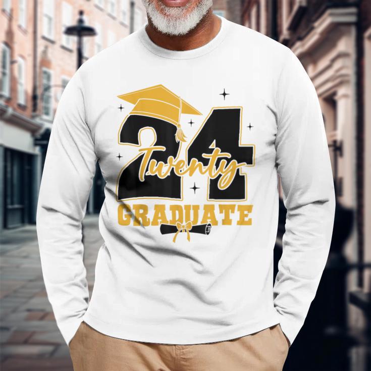 2024 Graduate Class Of 2024 Senior High School Graduation Long Sleeve T-Shirt Gifts for Old Men