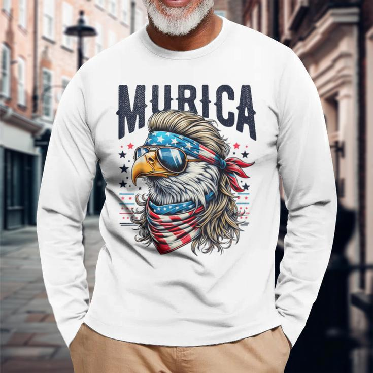 4Th Of July Patriotic Eagle July 4Th Usa Murica Long Sleeve T-Shirt Gifts for Old Men