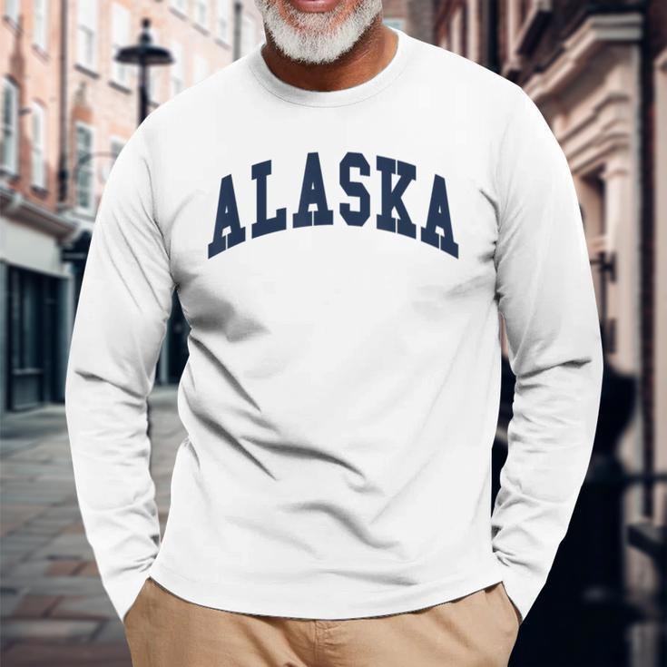 Alaska Throwback Print Classic Long Sleeve T-Shirt Gifts for Old Men