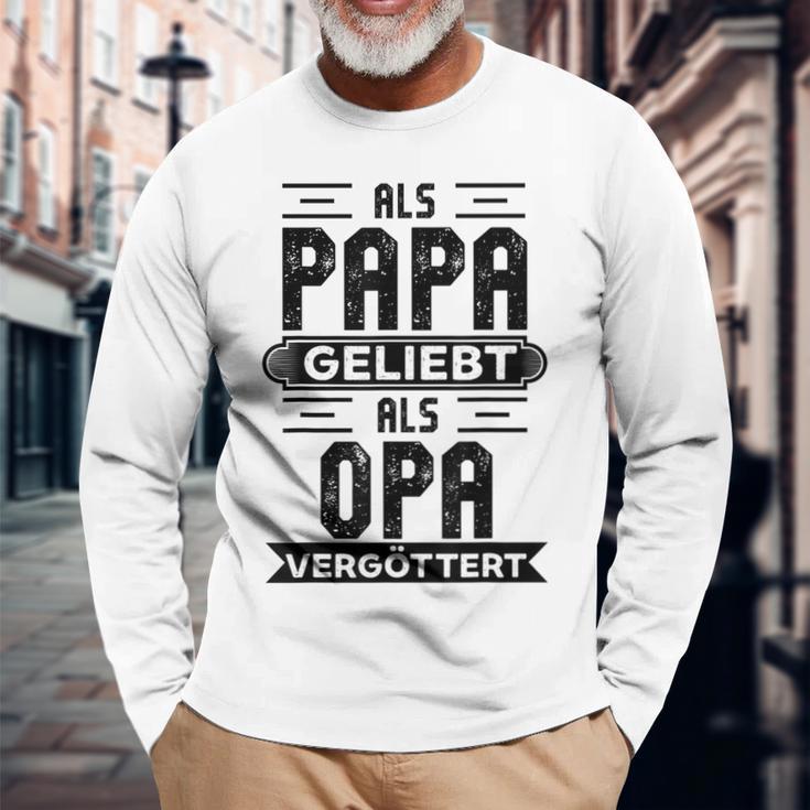 Als Papa Geliebt Als Opaergöttert Großvater Sprüche Langarmshirts Geschenke für alte Männer