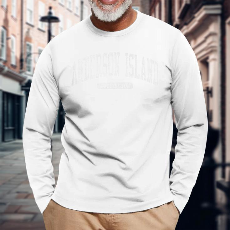 Anderson Island Washington Wa Js03 College University Style Long Sleeve T-Shirt Gifts for Old Men