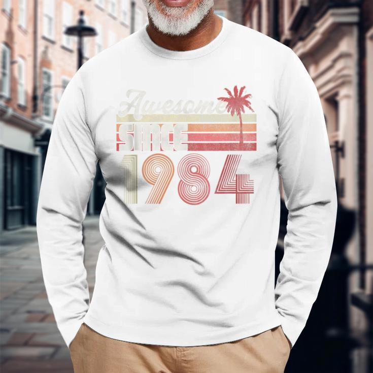 Awesome Since 1984 38Th Birthday Retro Vintage Long Sleeve T-Shirt Gifts for Old Men