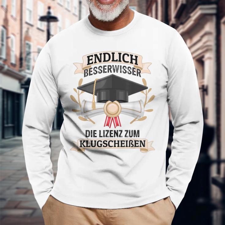 Bachelor Graduation Saying Exam Bestanden Uni Gra Langarmshirts Geschenke für alte Männer