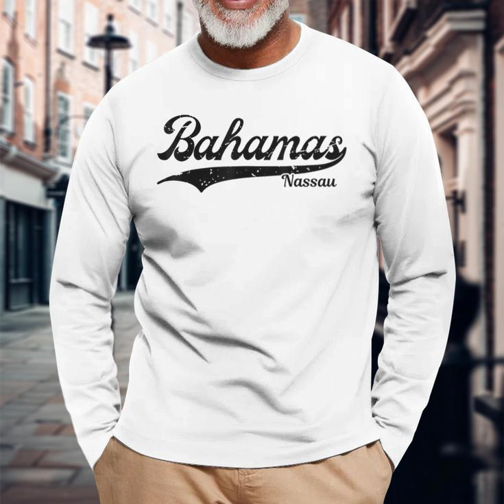 Bahamas Nassau Reunion Trip Matching Travel Party Cruising Long Sleeve T-Shirt Gifts for Old Men