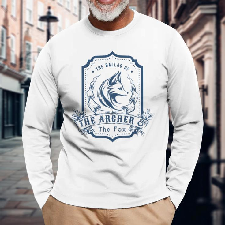 The Ballad Of The Archer And The Fox Bookish Romantasy Retro Long Sleeve T-Shirt Gifts for Old Men