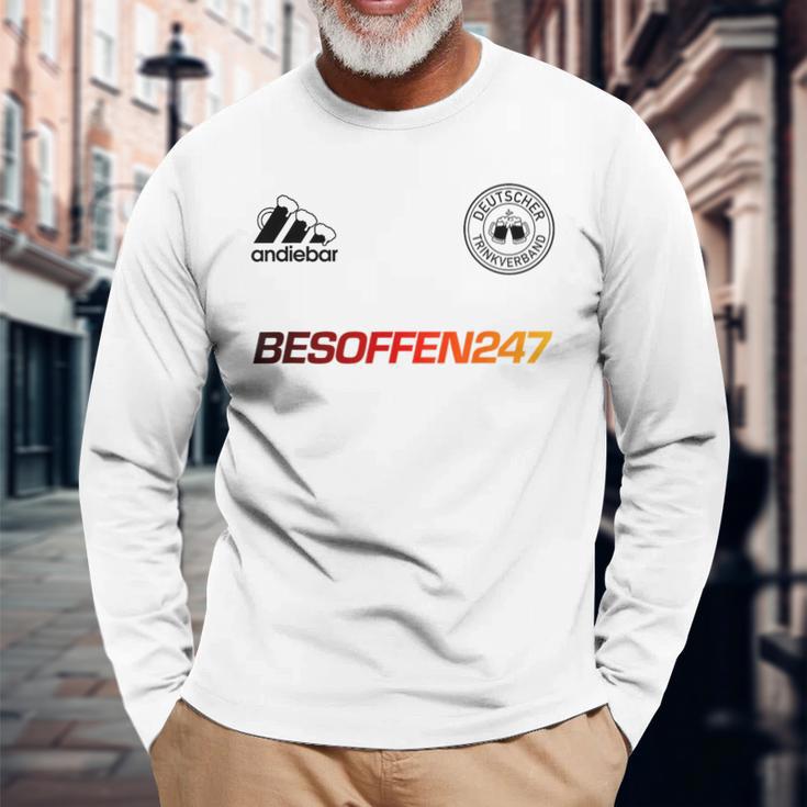 Besoffen247 Sauftrikot X Malle Trikot Deutschland Bier Langarmshirts Geschenke für alte Männer