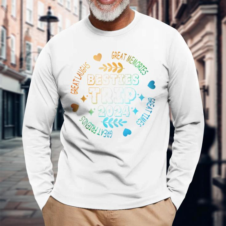 Besties Trip 2024 Trendy Girls Birthdays Holidays Vacation Long Sleeve T-Shirt Gifts for Old Men