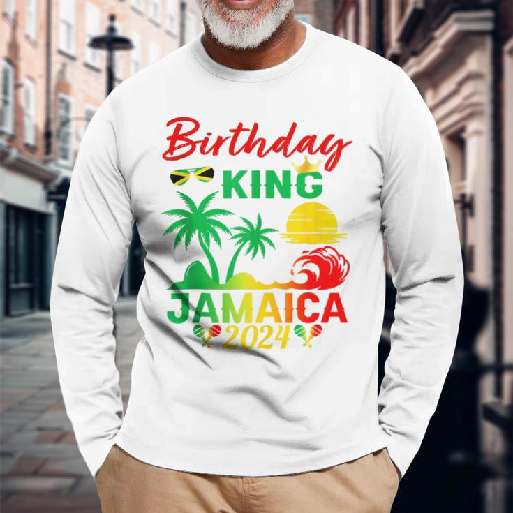 Birthday King Jamaica 2024 Jamaican Vacation Trip Men_S Long Sleeve T-Shirt Gifts for Old Men