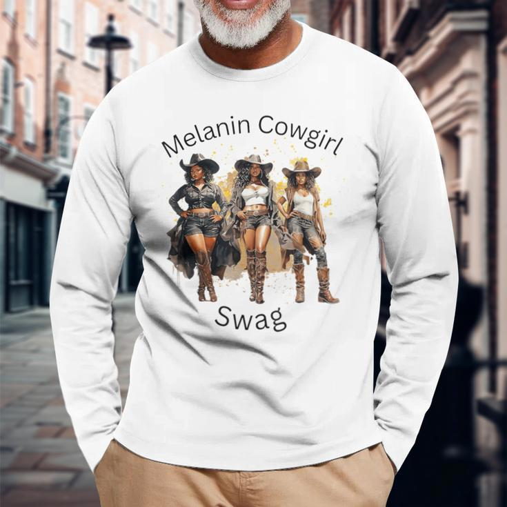 Black Cowgirls African American Texas Girls Women Long Sleeve T-Shirt Gifts for Old Men