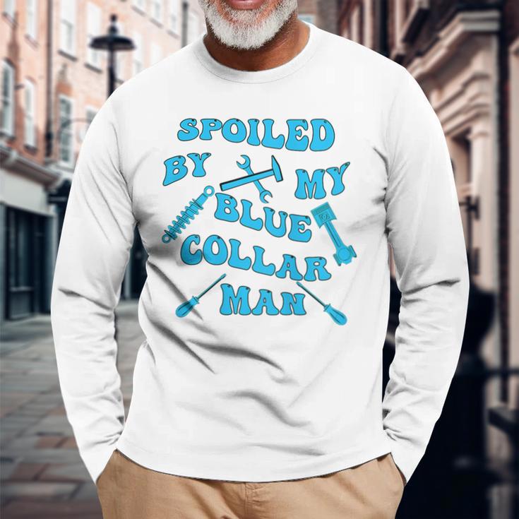 Blue Collar Pride Cherished By A Working Class Hero Long Sleeve T-Shirt Gifts for Old Men