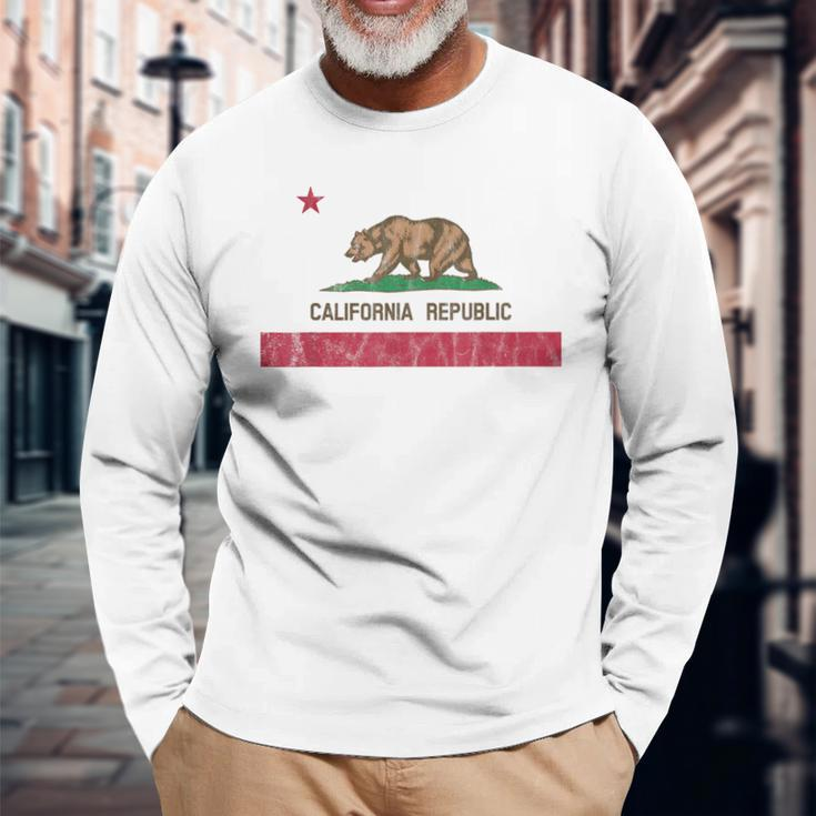 California Republic Flag California Souvenir Langarmshirts Geschenke für alte Männer