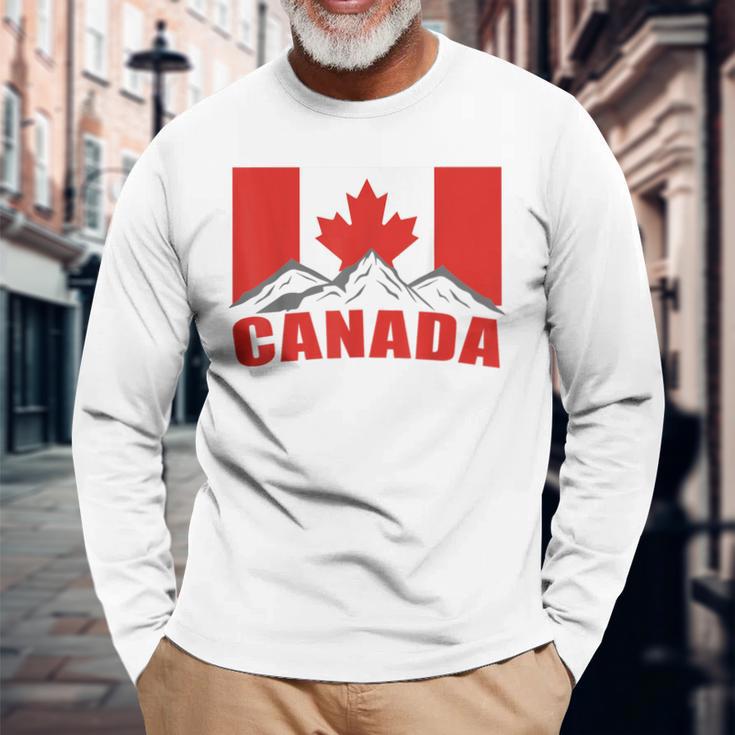 Canadian Canada Flag Excavator Langarmshirts Geschenke für alte Männer