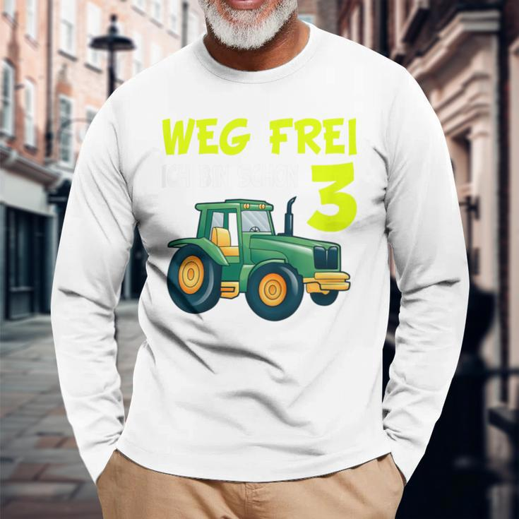 Children's 3Rd Birthday Wake Frei Ich Bin Schon 3 Jahre Traktor Trecker Langarmshirts Geschenke für alte Männer