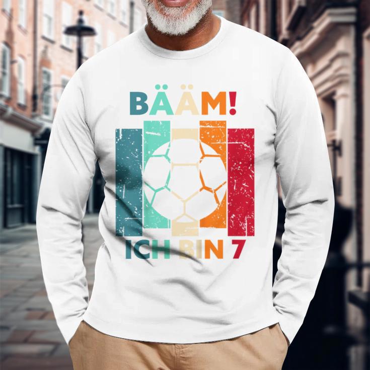 Children's Bäm Ich Bin 7 Sieben Jahre Boy 7Th Birthday Football Langarmshirts Geschenke für alte Männer