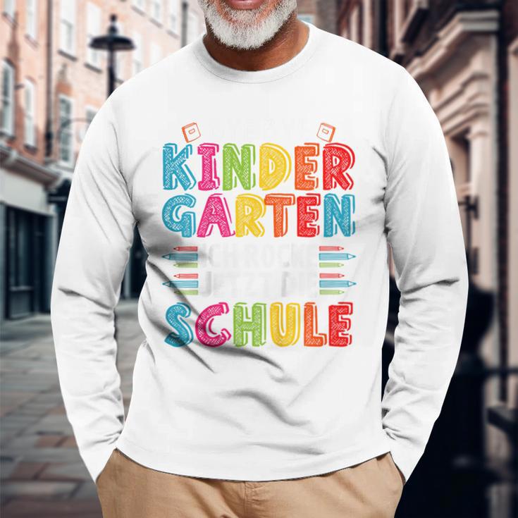 Children's Bye Bye Tschüss Kindergarten Ich Rocke Jetzt Die Schule Langarmshirts Geschenke für alte Männer