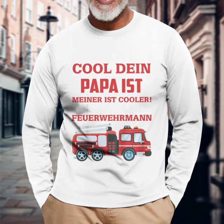 Children's Egal Wie Cool Dein Papa Meiner Ist Fireman Langarmshirts Geschenke für alte Männer