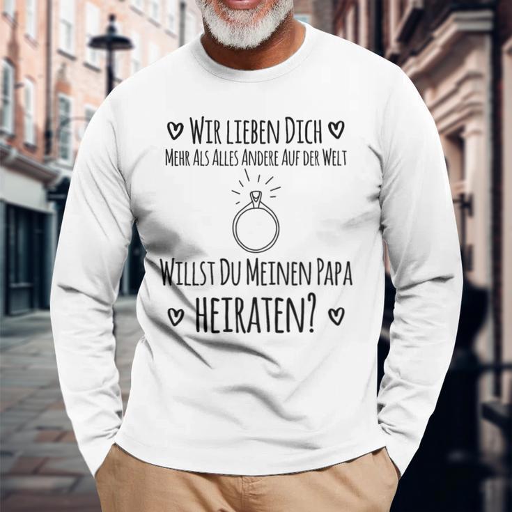 Children's Willst Du Meine Papa Marrate Langarmshirts Geschenke für alte Männer