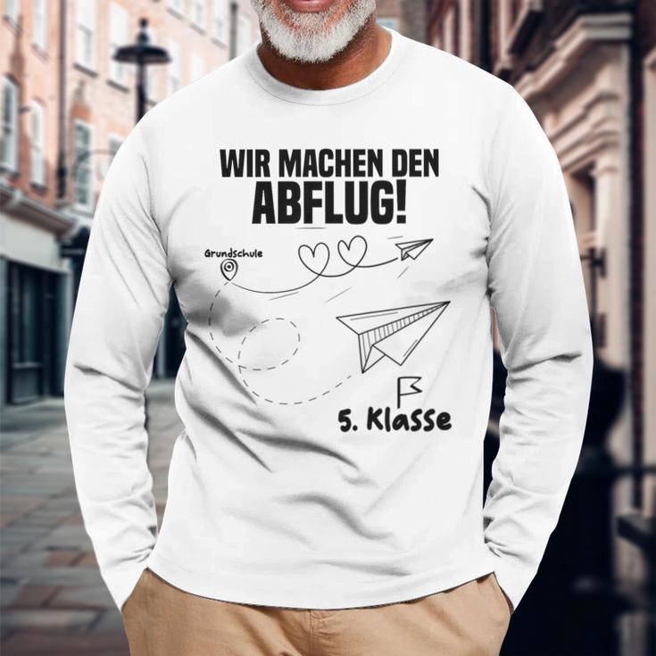 Children's Wir Machen Den Abflug 5 Klasse Graduation Primary 80 Langarmshirts Geschenke für alte Männer