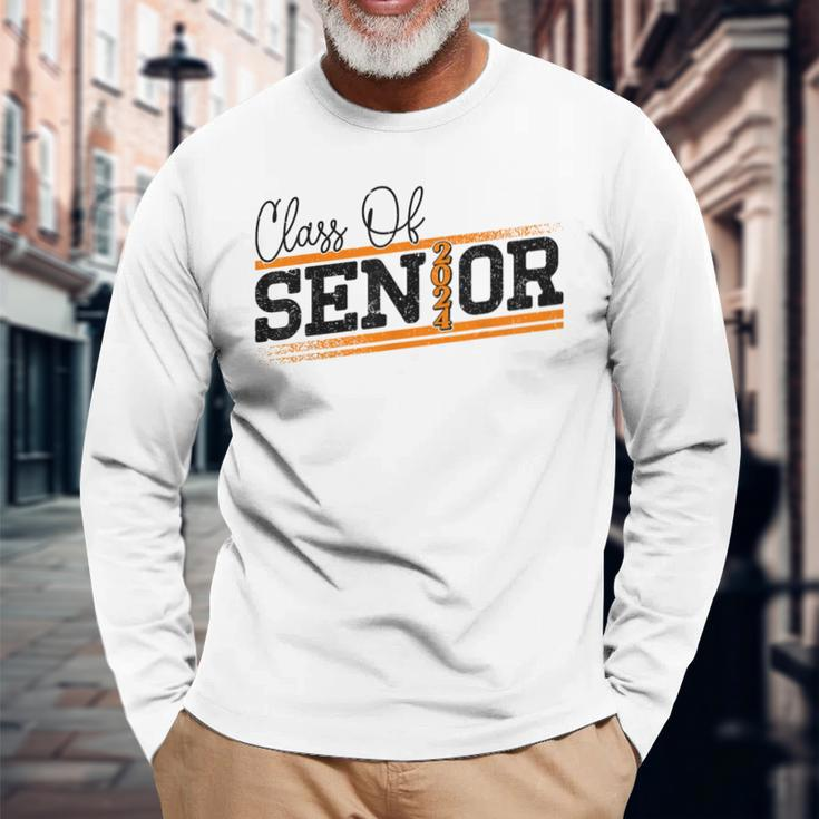 Class Of 2024 Seniors High School College Student Graduation Long Sleeve T-Shirt Gifts for Old Men