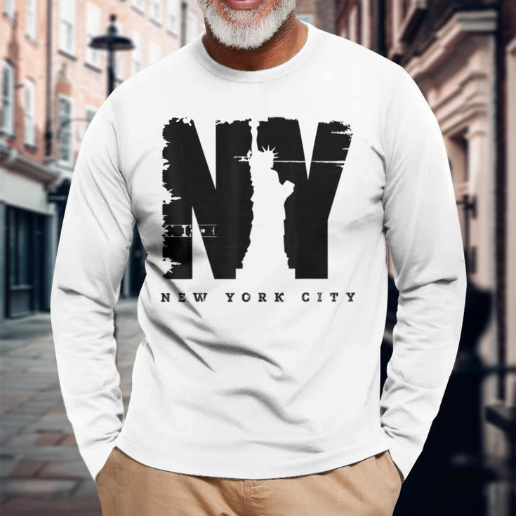 Cool Vintage New York City Style New York City Long Sleeve T-Shirt Gifts for Old Men