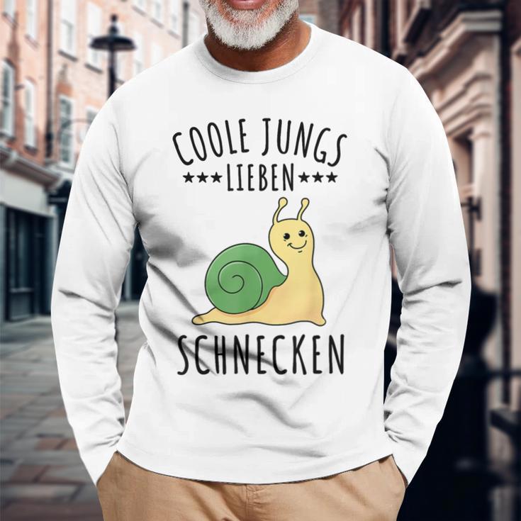 Coole Jungs Lieben Schnecken Geschenk Langarmshirts Geschenke für alte Männer