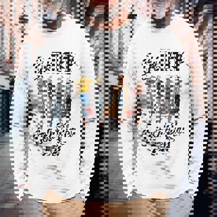 Costa Rica Girls Trip 2024 Birthday Squad Vacation Party Long Sleeve T-Shirt Gifts for Old Men